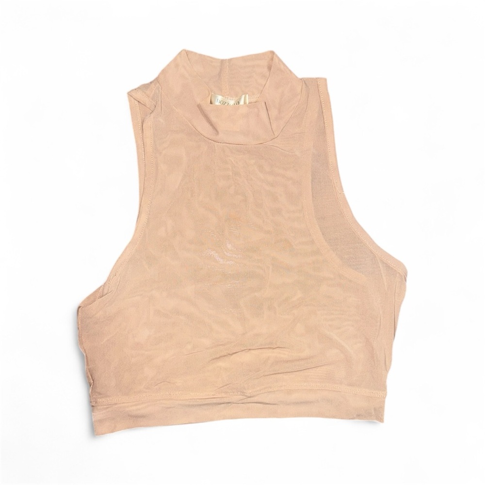 Sheer nude crop top